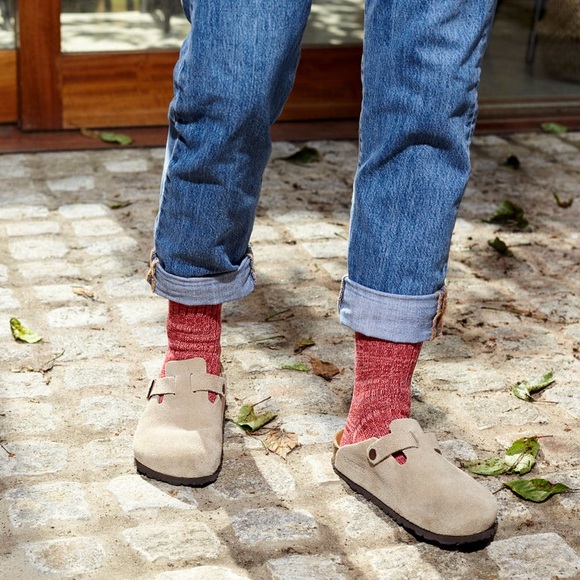 NWT Birkenstock Boston Leather Suede Taupe Clogs EU 45 / US M 12 - Picture 16 of 16